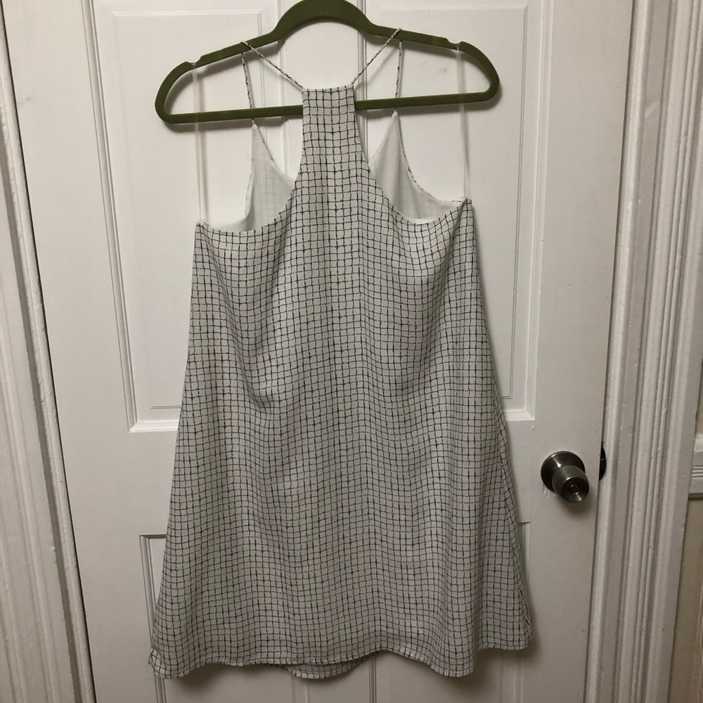 Racerback black and white windowpane dress - Picture 2 of 2
